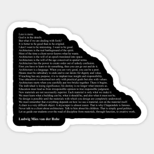 Ludwig Mies van der Rohe Quotes Sticker